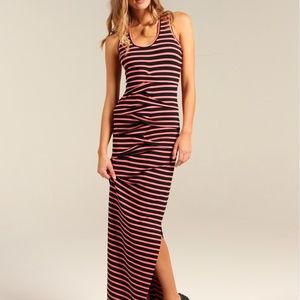Nicole Miller Artelier Vanessa Maxi Racerback - Pink/Blue Stripe - Size Medium